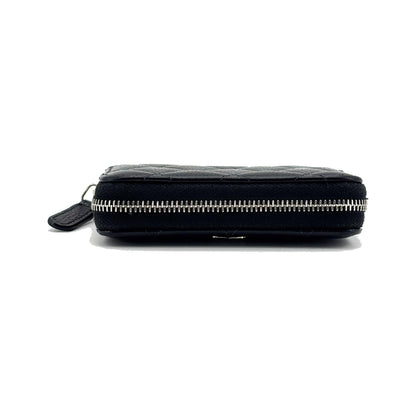 Chanel CC Zip Coin Purse Quilted Aged Calfskin, Black, Calfskin, Wallet