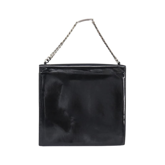 Chanel Chain Handle Leather, Black, Patent Leather, Tote Bag