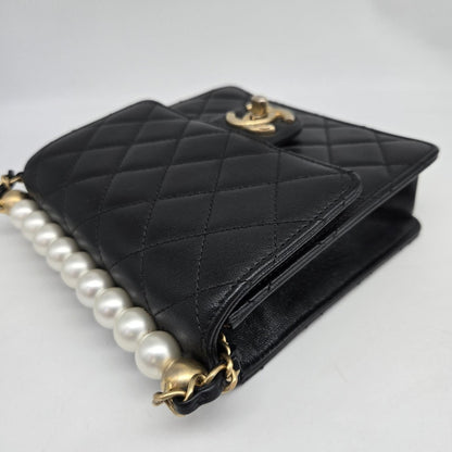 Chanel Chic Pearls Flap Clutch with Chain - Brandsamsara