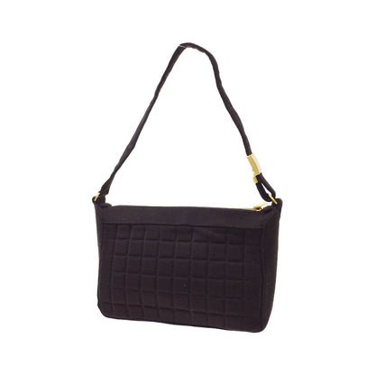Chanel Chocolate Bar CC Quilted Jersey, Brown, Cotton, Shoulder Bag