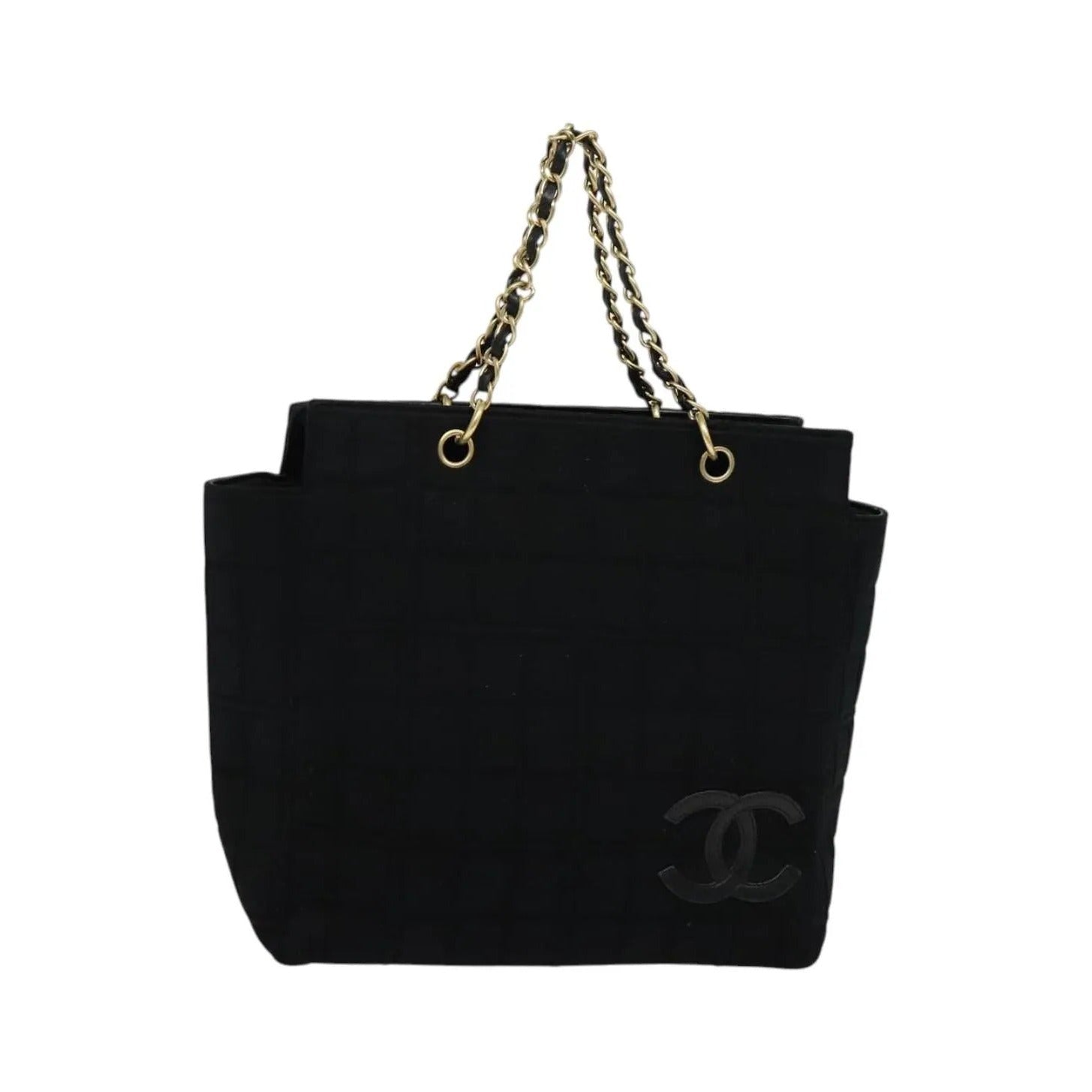 Chanel Chocolate Bar CC Tote Cotton, Black, Cotton, Tote Bag