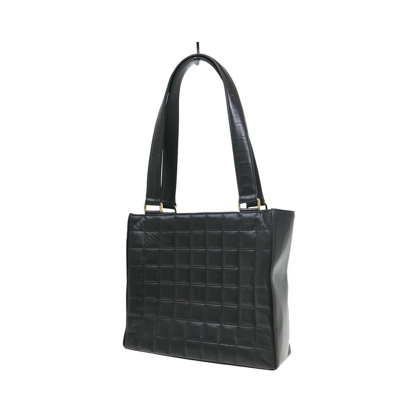 Chanel Chocolate Bar CC Tote Quilted Leather, Black, Leather, Tote Bag