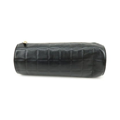 Chanel Chocolate Bar Cosmetic Quilted Lambskin, Black, Leather, Toiletry Case