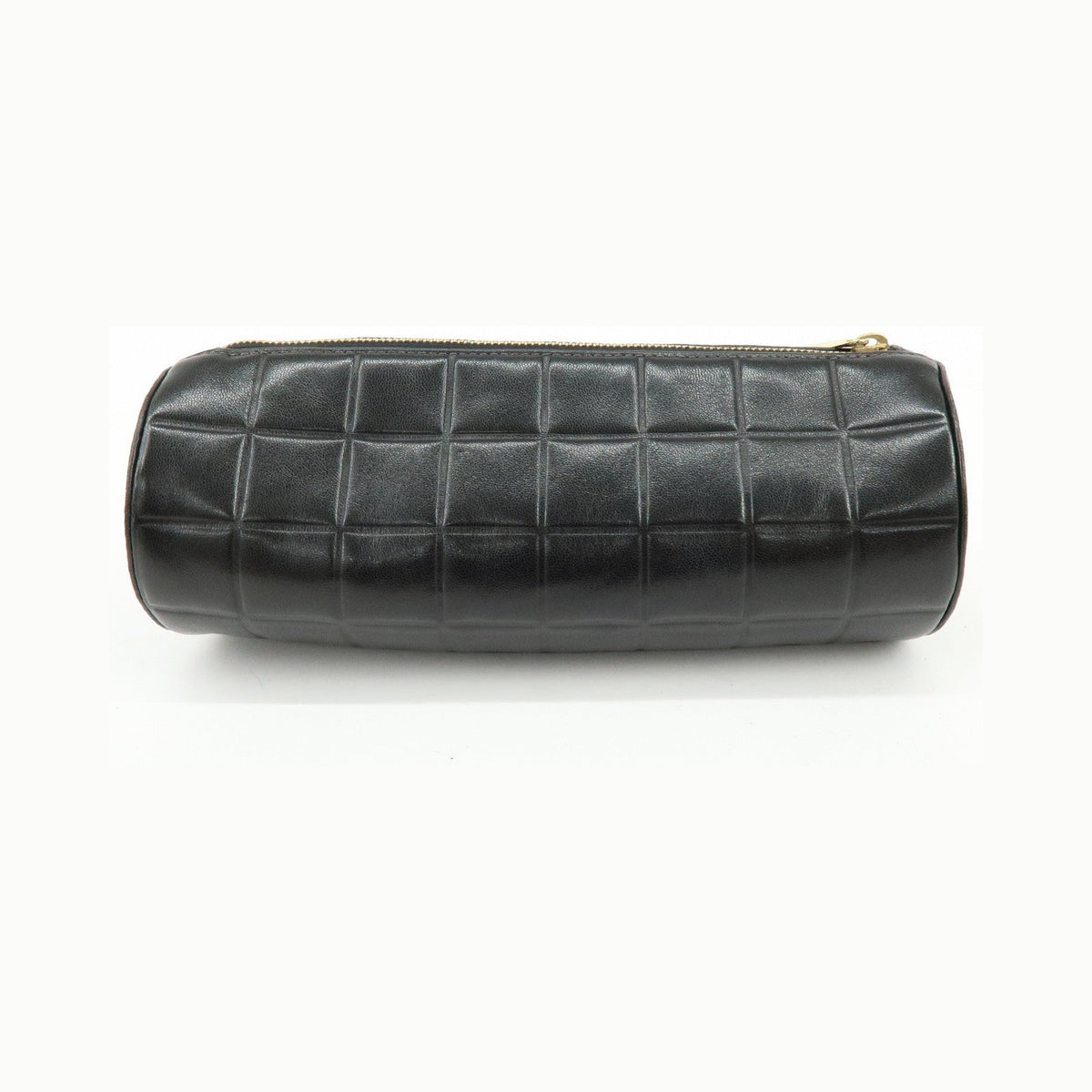 Chanel Chocolate Bar Cosmetic Quilted Lambskin, Black, Leather, Toiletry Case