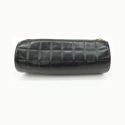 Chanel Chocolate Bar Cosmetic Quilted Lambskin, Black, Leather, Toiletry Case
