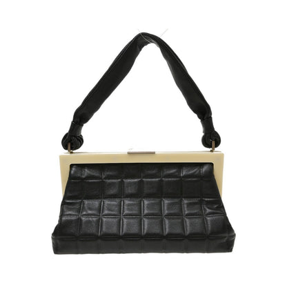 Chanel Chocolate Bar Frame Quilted Lambskin, Black, Leather, Shoulder Bag