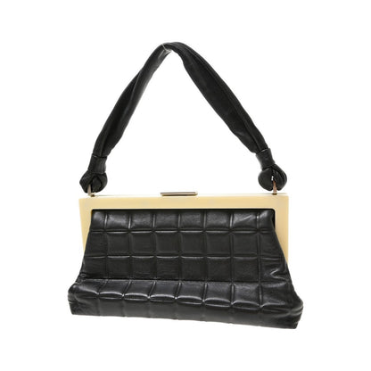 Chanel Chocolate Bar Frame Quilted Lambskin, Black, Leather, Shoulder Bag