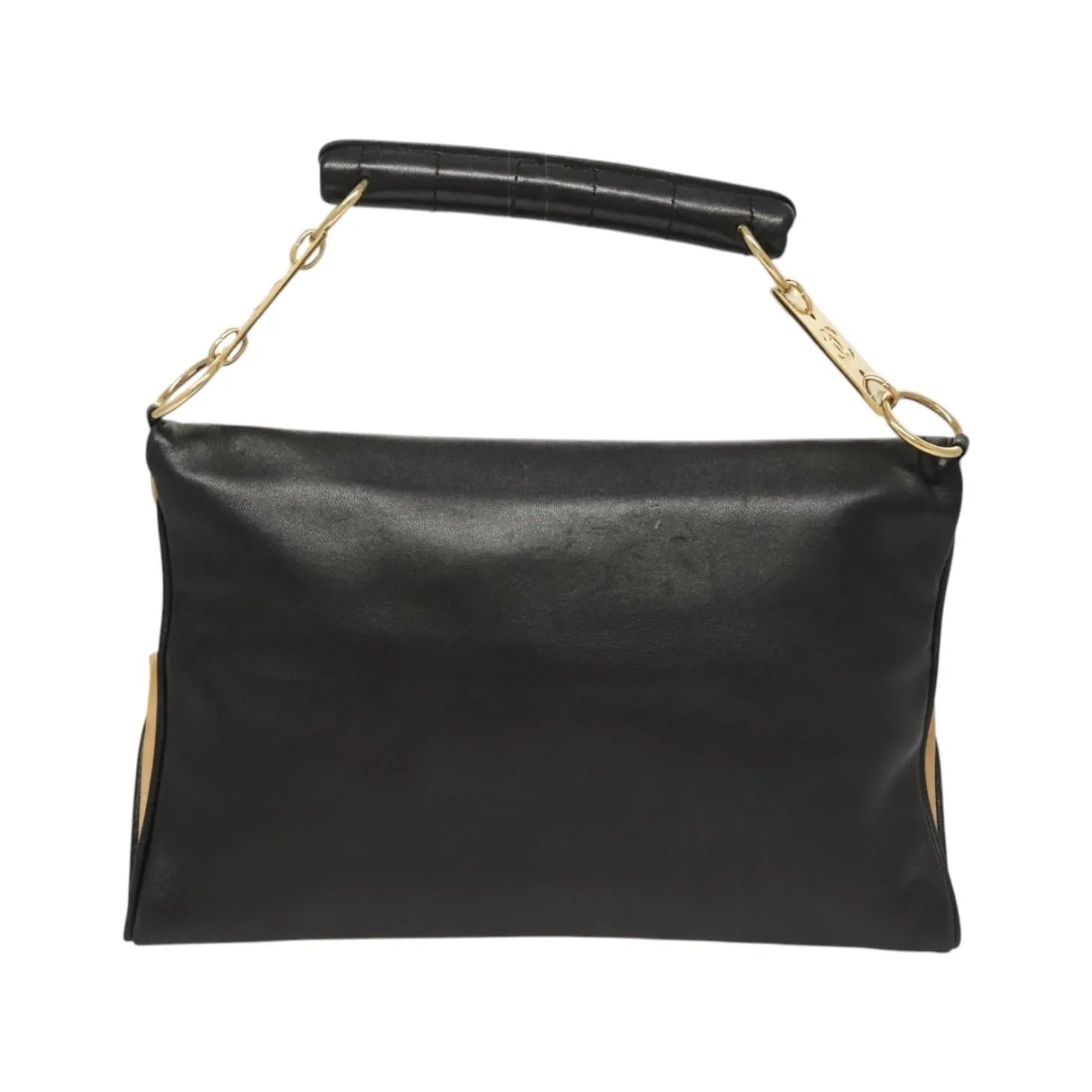 Chanel Chocolate Bar Handbag Lambskin, Beige, Leather, Handbag