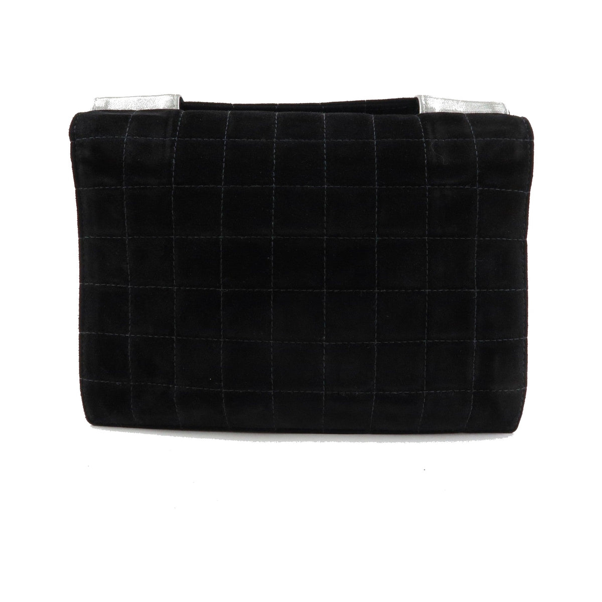 Chanel Chocolate Bar Mademoiselle Flap Quilted Leather, Black, Suede, Handbag