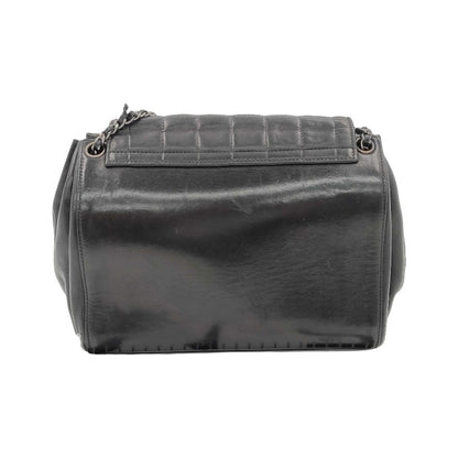 Chanel Chocolate Bar Mademoiselle Quilted Lambskin, Black, Leather, Shoulder Bag