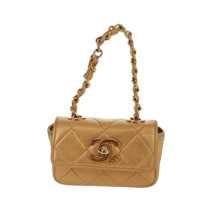 Chanel Classic Flap Charm Chain Belt Quilted Caviar, Gold, Leather, Handbag