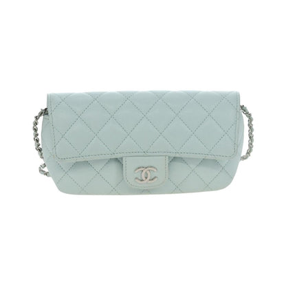 Chanel Classic Sunglasses Case with Chain Quilted Caviar, Blue, Calfskin, Clutch