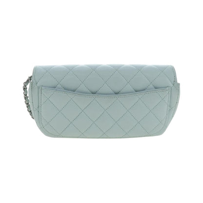 Chanel Classic Sunglasses Case with Chain Quilted Caviar, Blue, Calfskin, Clutch