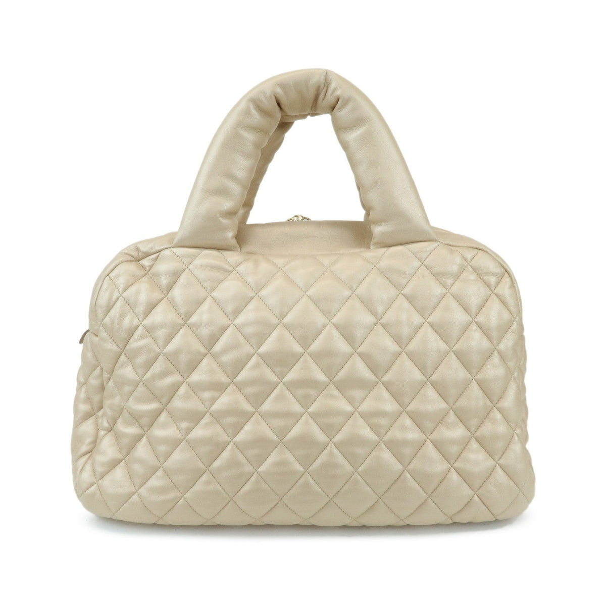 Chanel Coco Cocoon Bowling Quilted Lambskin, Gold, Leather, Handbag