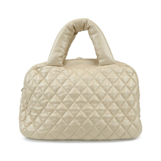 Chanel Coco Cocoon Bowling Quilted Lambskin, Gold, Leather, Handbag