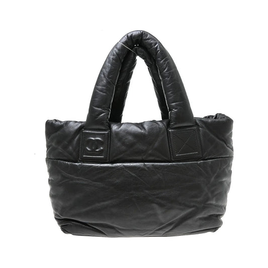 Chanel Coco Cocoon Reversible Tote Quilted Lambskin, Black, Leather, Tote Bag