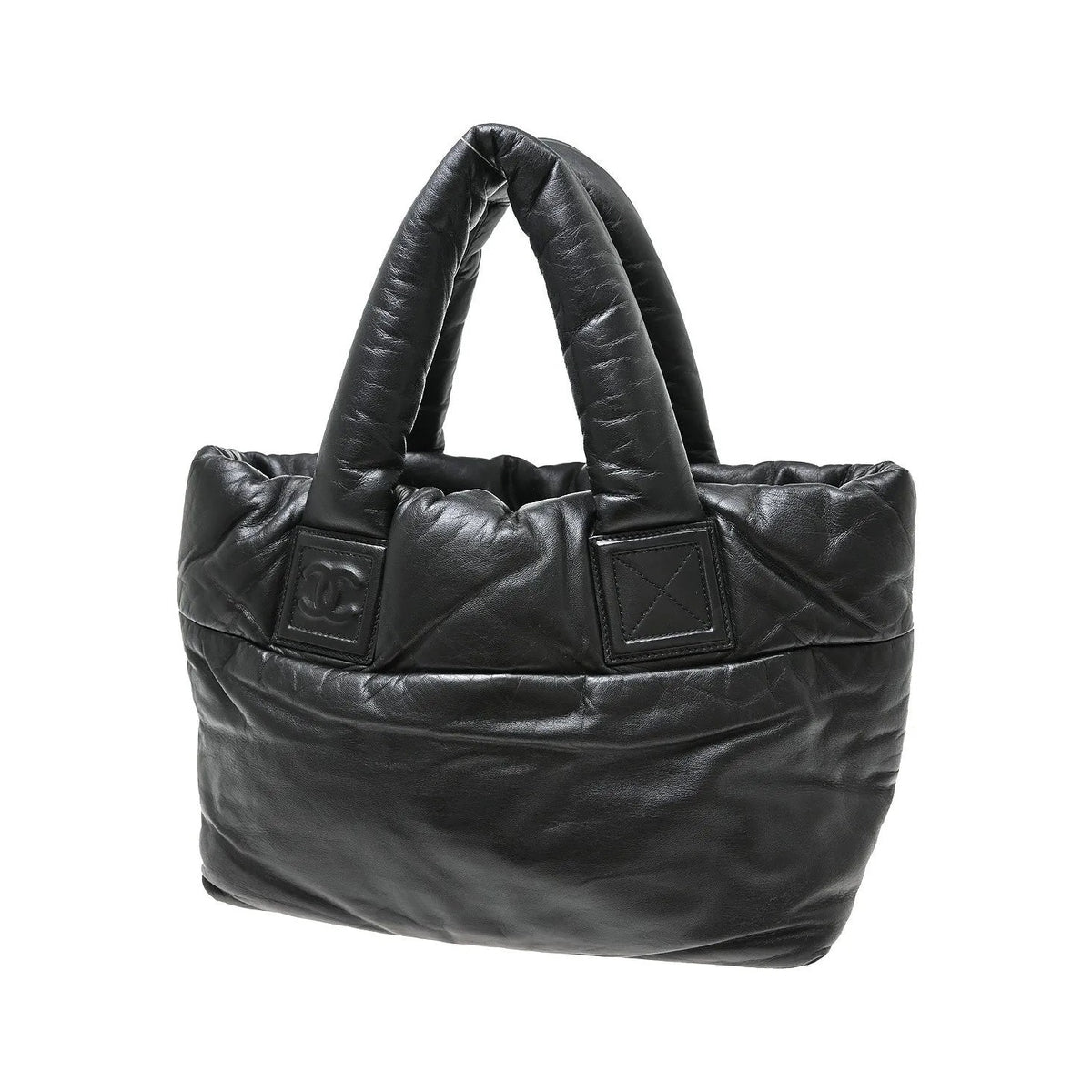 Chanel Coco Cocoon Reversible Tote Quilted Lambskin, Black, Leather, Tote Bag