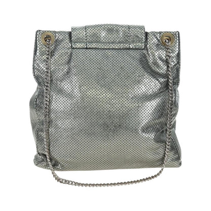 Chanel Drill Perforated Leather, Silver, Leather, Tote Bag