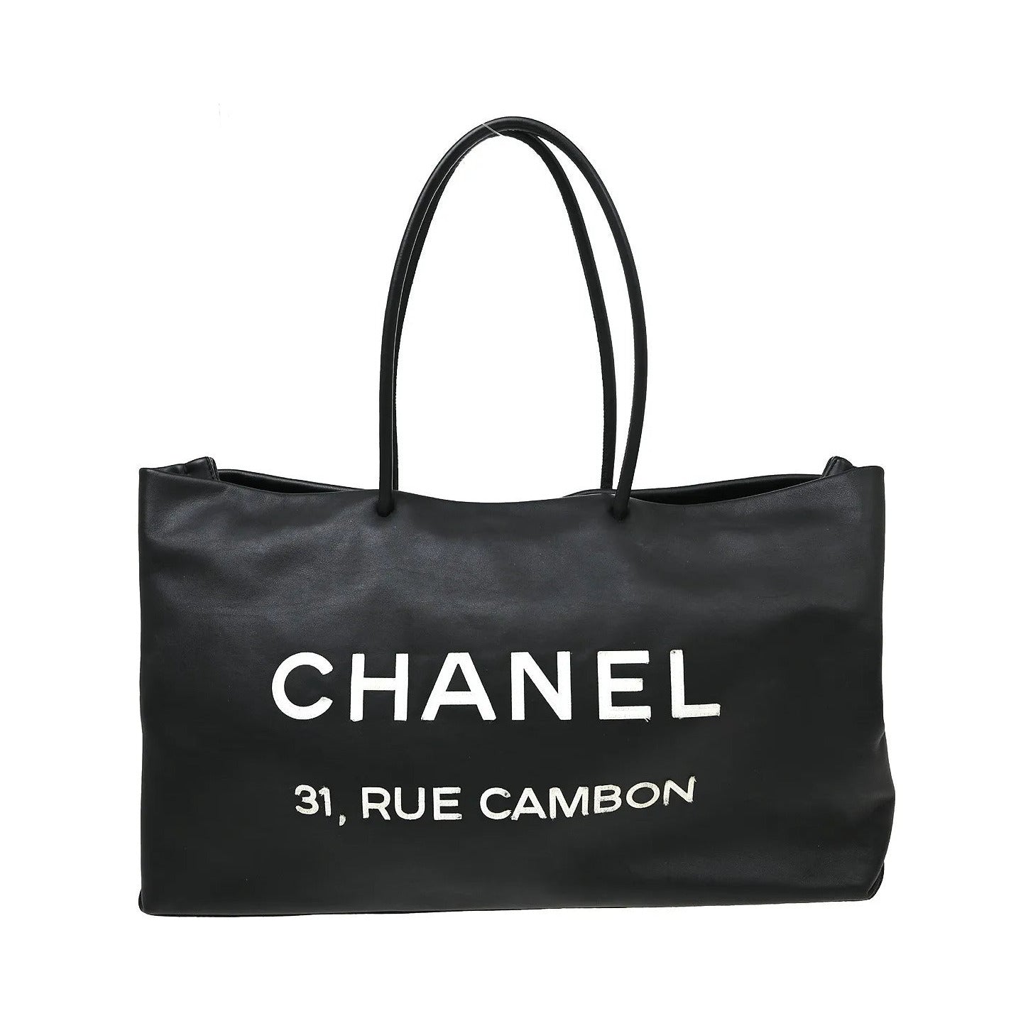 Chanel Essential 31 Rue Cambon Shopping Tote Leather, Black, Leather, Shoulder Bag
