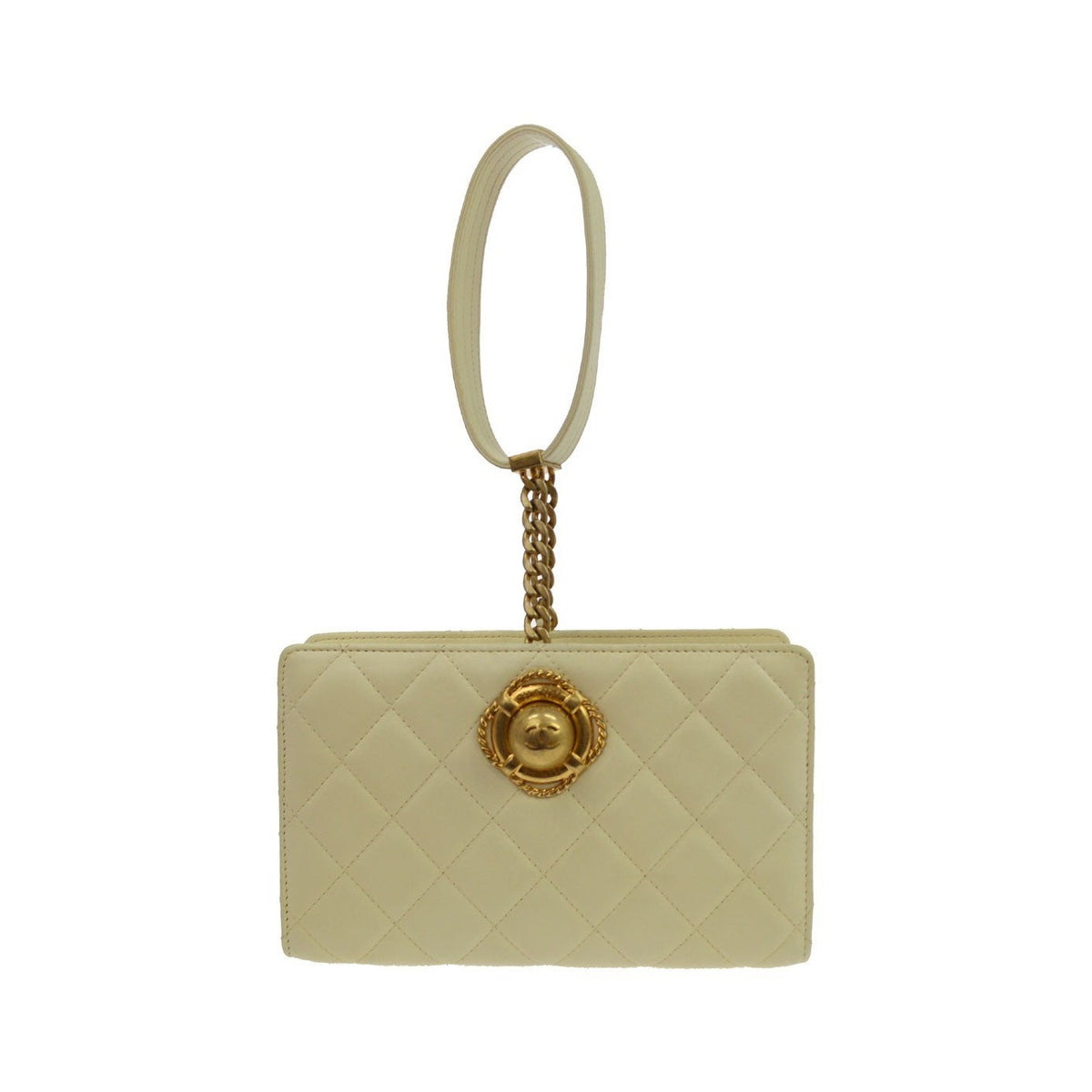 Chanel Evening By The Sea Lambskin, Beige, Leather, Clutch