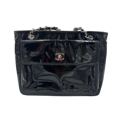 Chanel French Riviera Tote Bag Patent Leather, Black, Patent Leather, Tote Bag