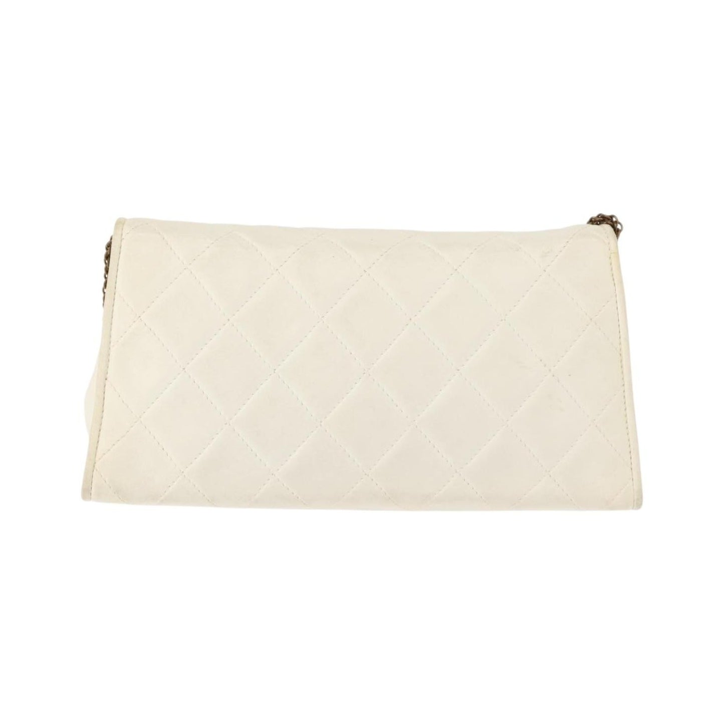 Chanel Full Flap Wallet on Chain Quilted Lambskin, White, Leather, Clutch