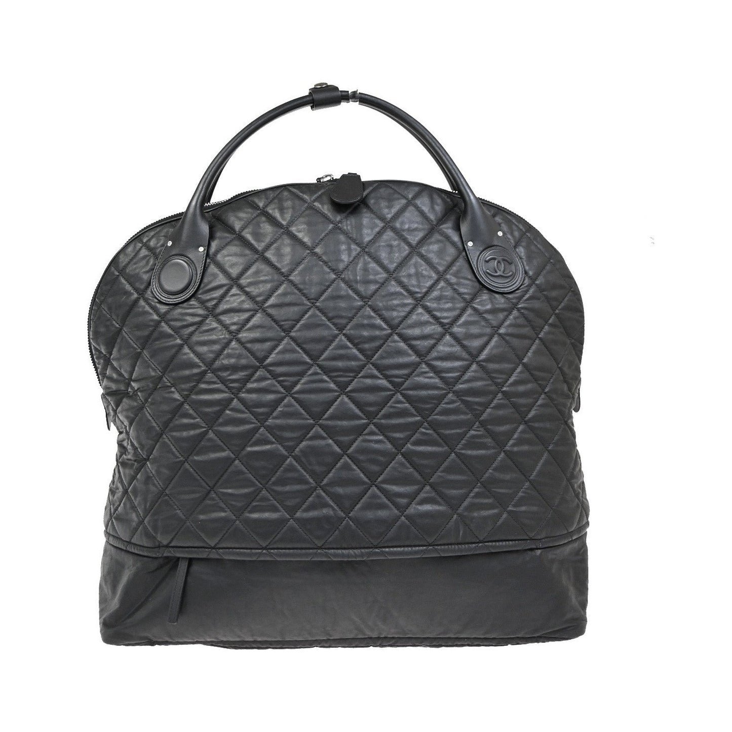 Chanel Horizontal Sport Weekender Quilted Coated Canvas, Black, Nylon, Travel Bag
