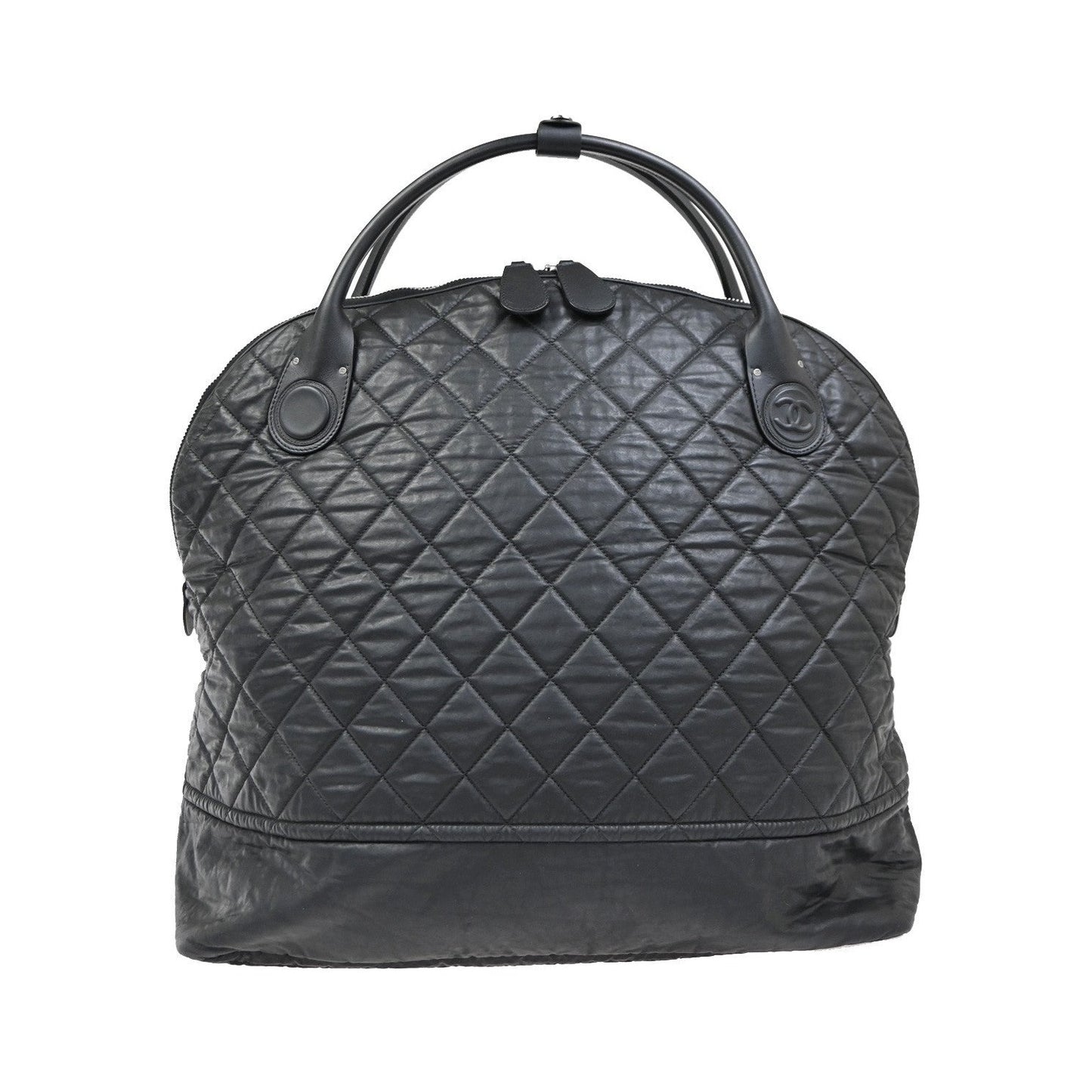 Chanel Horizontal Sport Weekender Quilted Coated Canvas, Black, Nylon, Travel Bag