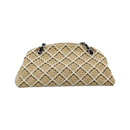 Chanel Just Mademoiselle Quilted Patent, Beige, Patent Leather, Handbag