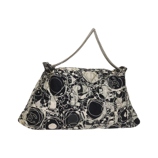 Chanel Kaleidoscope Chain Quilted Printed Satin, Black, Silk, Tote Bag