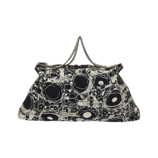 Chanel Kaleidoscope Chain Quilted Printed Satin, Black, Silk, Tote Bag