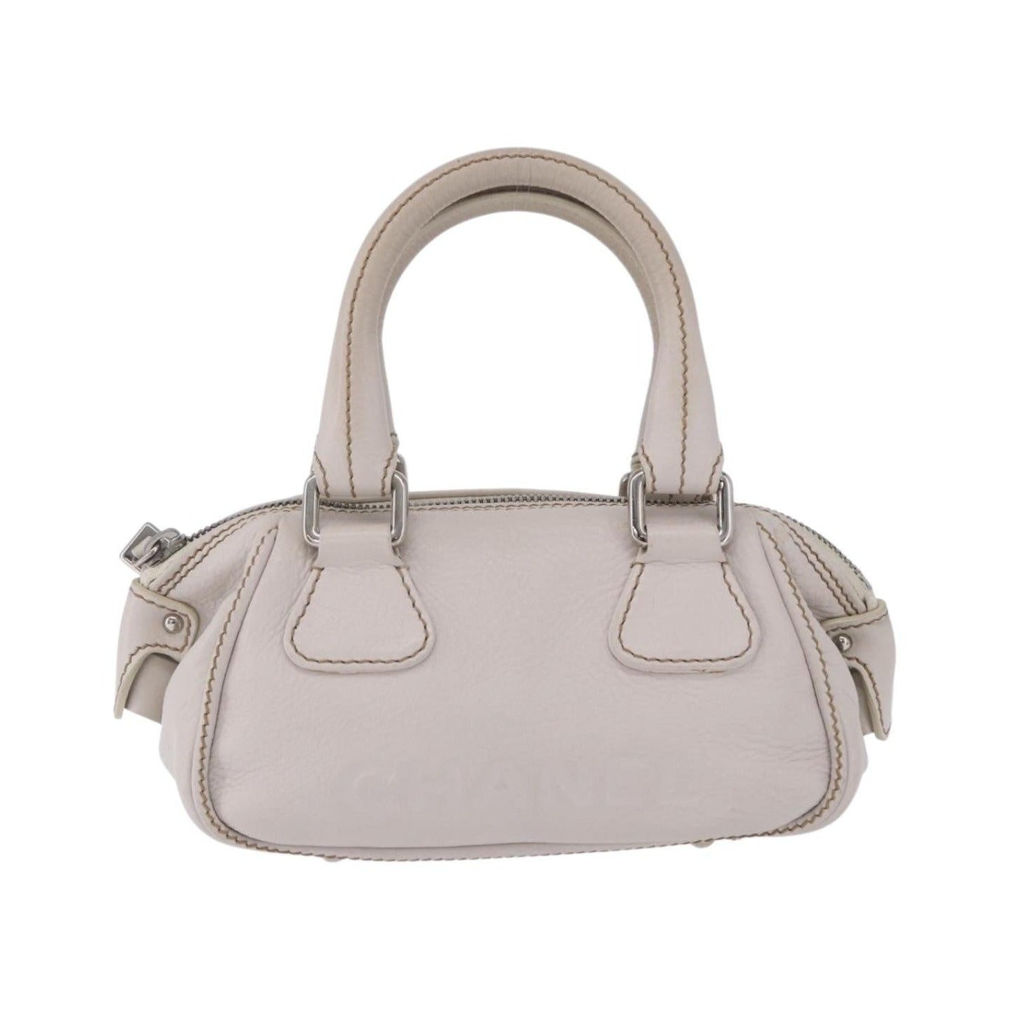 Chanel Lax Tassel Pebbled Leather, White, Leather, Handbag
