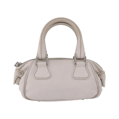 Chanel Lax Tassel Pebbled Leather, White, Leather, Handbag