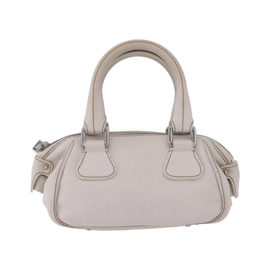 Chanel Lax Tassel Pebbled Leather, White, Leather, Handbag