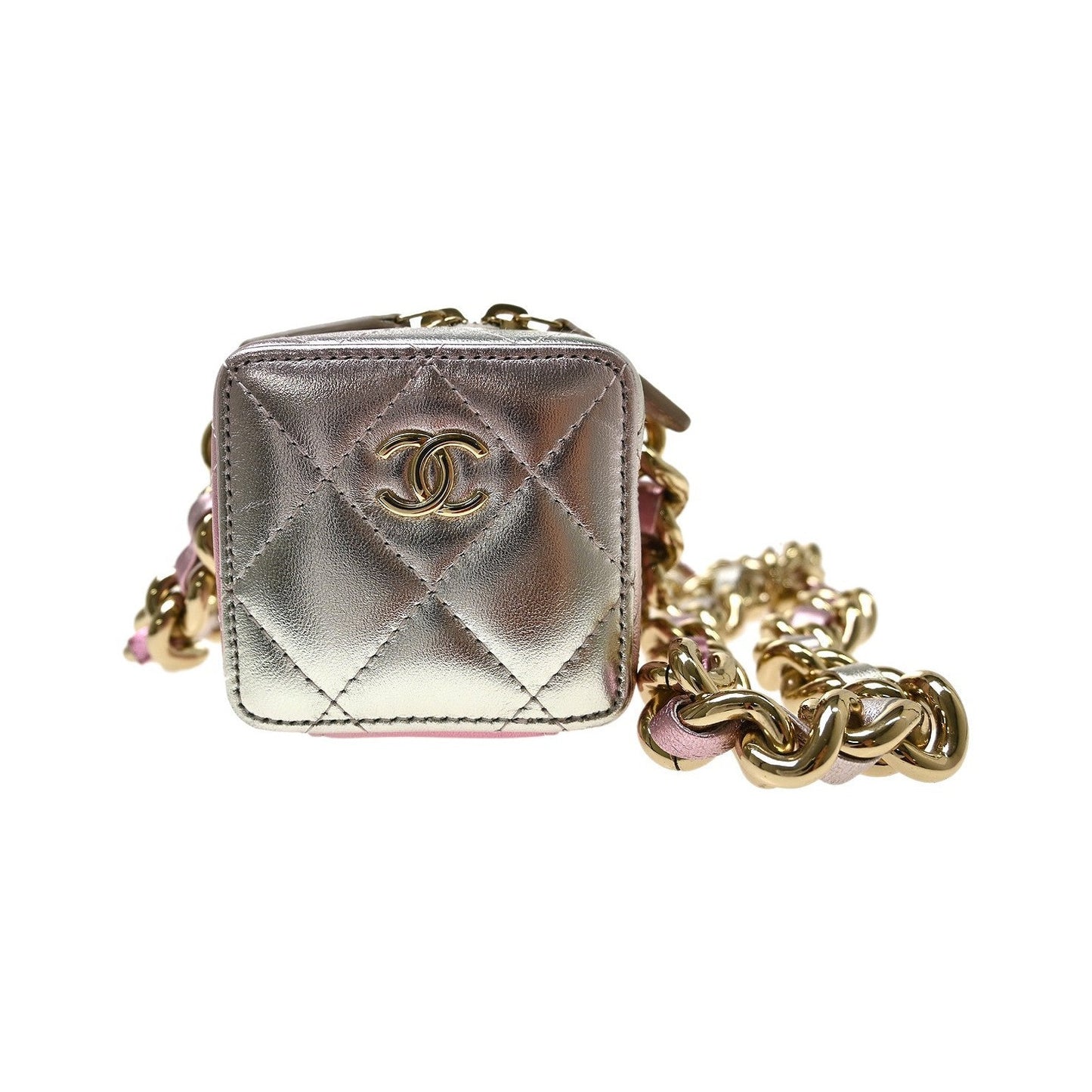 Chanel Like A Wallet Clutch With Chain Quilted Gradient Metallic Lambskin, Pink, Leather, Shoulder Bag