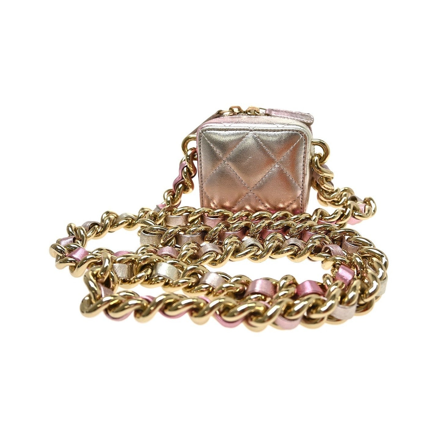 Chanel Like A Wallet Clutch With Chain Quilted Gradient Metallic Lambskin, Pink, Leather, Shoulder Bag