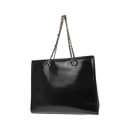 Chanel Lipstick Open Tote Patent Vinyl, Black, Patent Leather, Tote Bag