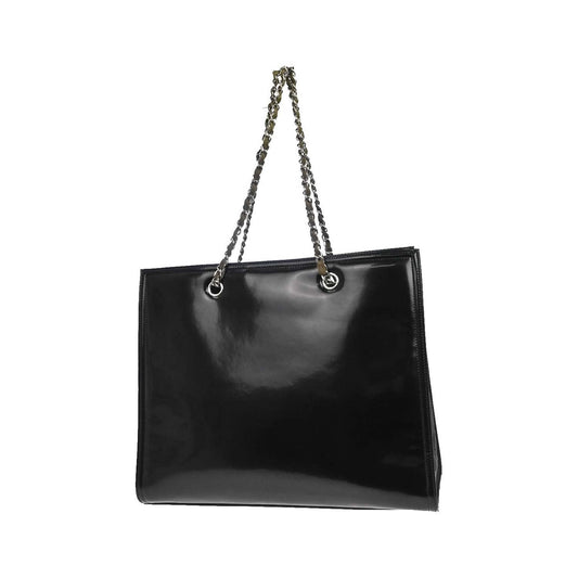 Chanel Lipstick Open Tote Patent Vinyl, Black, Patent Leather, Tote Bag