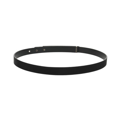 Chanel Logo Belt Leather with Metal and Crystals, Black, Leather, Belt