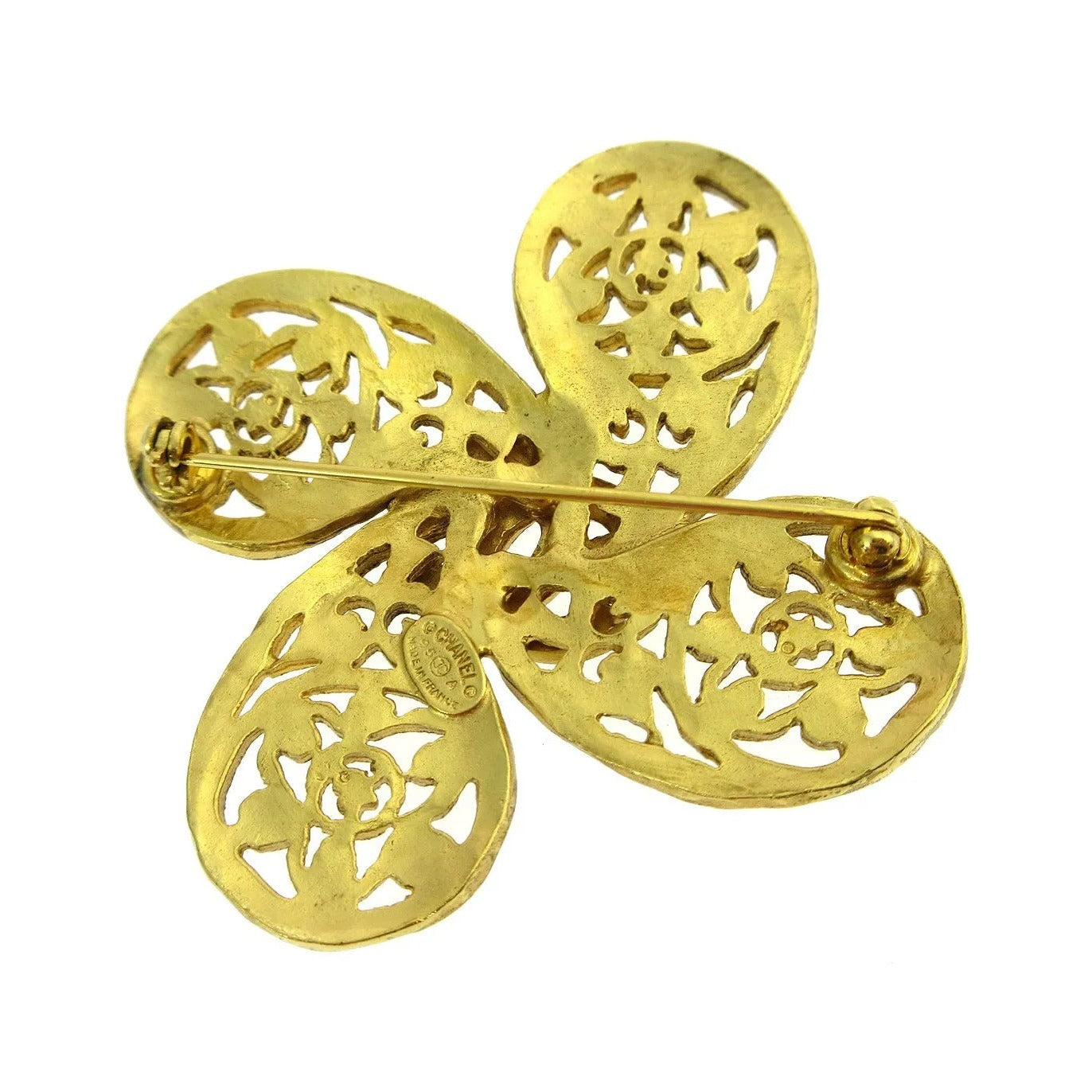 Chanel Logo CC Gold-plated, Gold, Gold Plated, Brooch