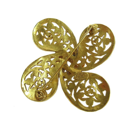 Chanel Logo CC Gold-plated, Gold, Gold Plated, Brooch