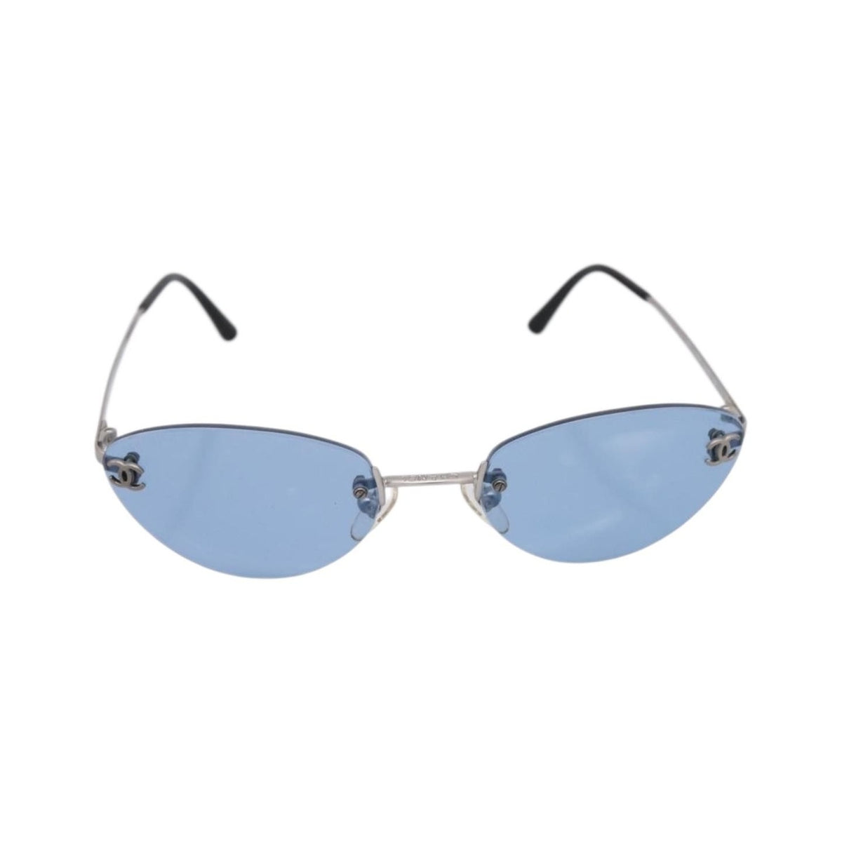 Chanel Logo CC Metal, Silver, Metal, Sunglasses