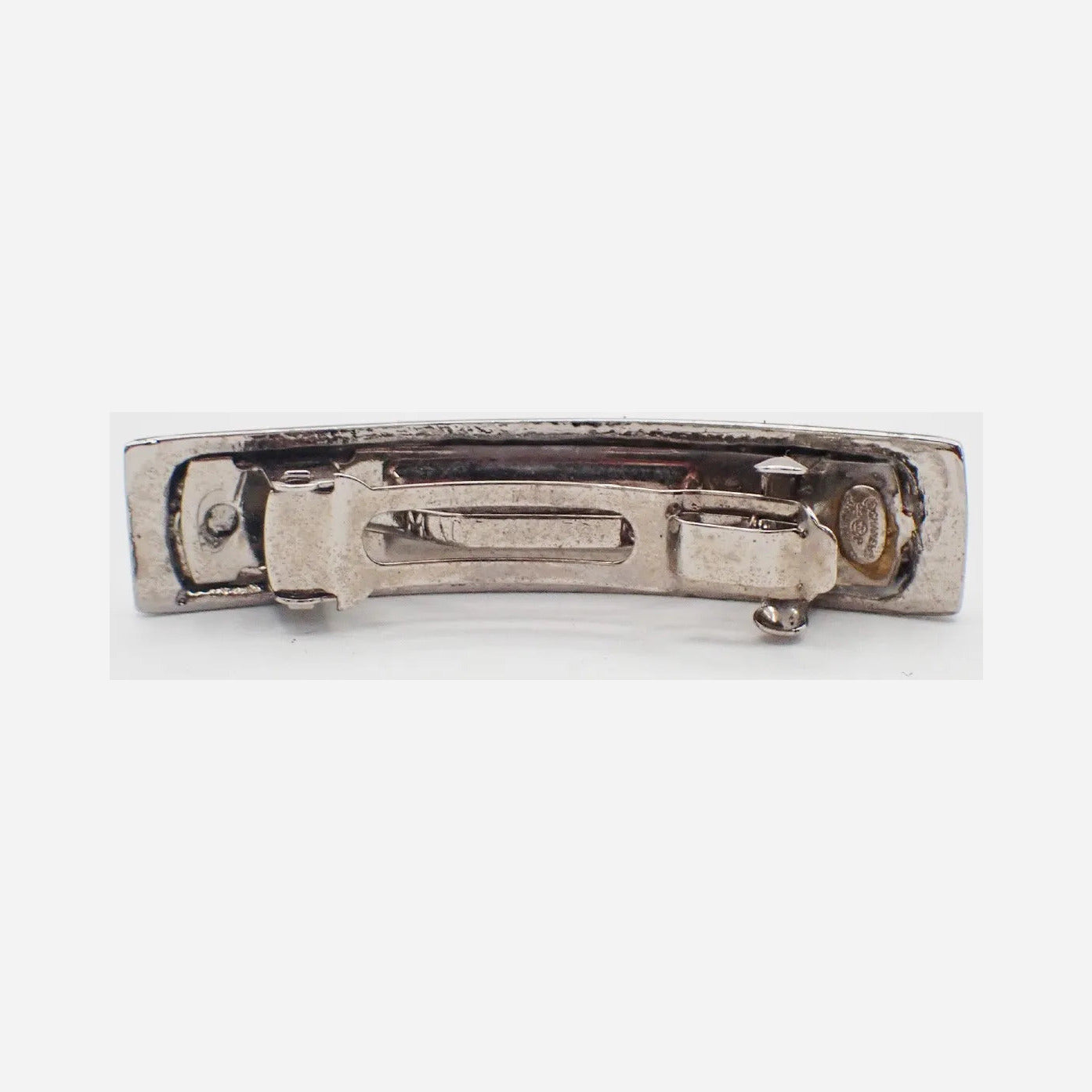 Chanel Logo Hair Barrette Metal, Silver, Metal, Head Accessory