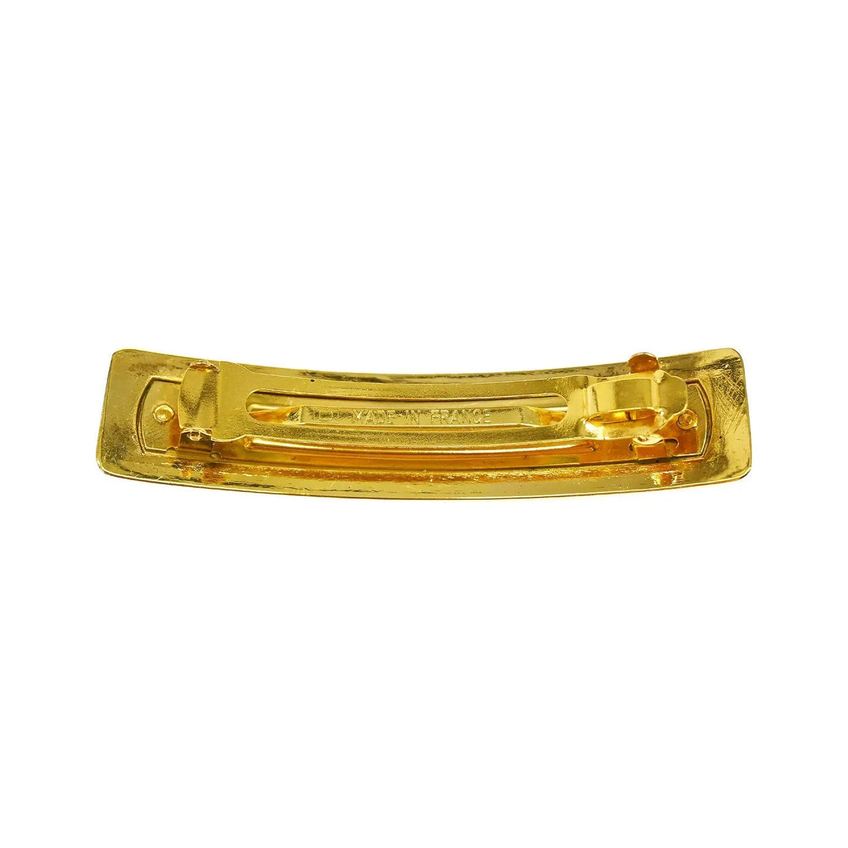 Chanel Logo Hair Barrette Metal, Gold, Gold Plated, Head Accessory