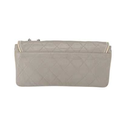 Chanel Mademoiselle Lock Flap Quilted Lambskin, Gray, Leather, Shoulder Bag
