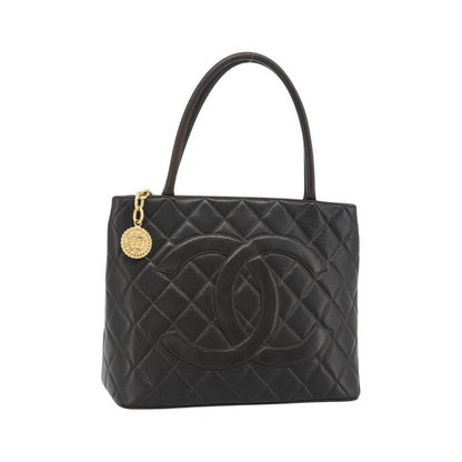 Chanel Matelassé Lambskin leather, Black, Leather, Tote Bag