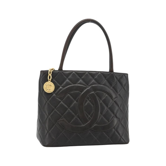 Chanel Matelassé Lambskin leather, Black, Leather, Tote Bag
