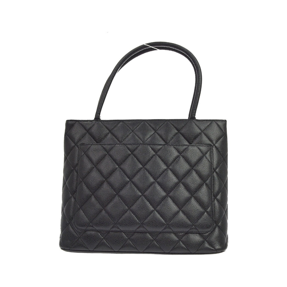 Chanel Medallion Quilted Caviar, Black, Leather, Tote Bag