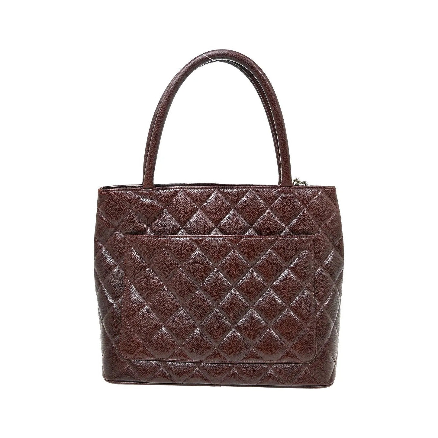 Chanel Medallion Tote Quilted Caviar, Burgundy, Leather, Tote Bag