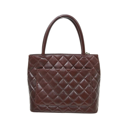 Chanel Medallion Tote Quilted Caviar, Burgundy, Leather, Tote Bag